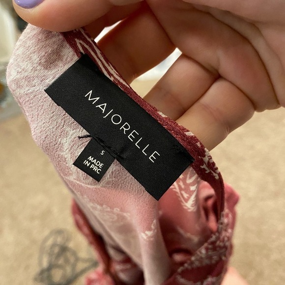 Majorelle Womens Paisley A Line Maxi Dress V Neck Long Sleeve Pink Size Small - Picture 9 of 11